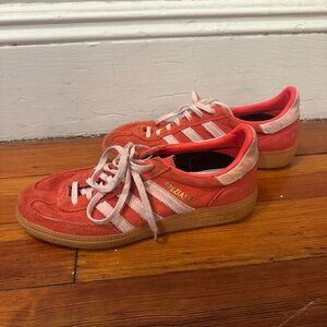 Red and Pink Adidas Sambas